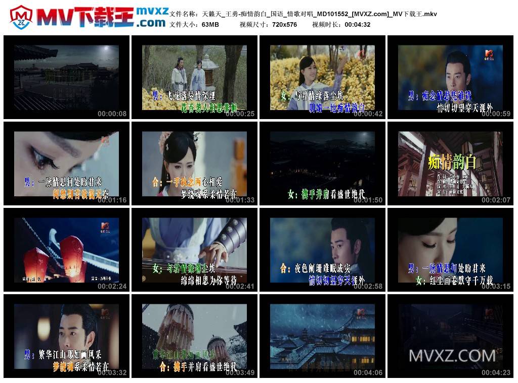 天籁天_王勇-痴情韵白_国语_情歌对唱_MD101552